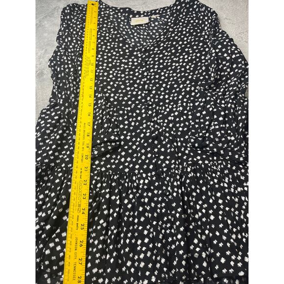 Anthropologie Maeve Lila Tiered Tunic Top V-Neck Black OB476678 Womens Size m - Picture 4 of 7